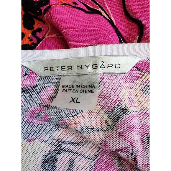 Peter Nygard Embellished Top Size XL Bright Floral Comfort - Picture 6 of 7